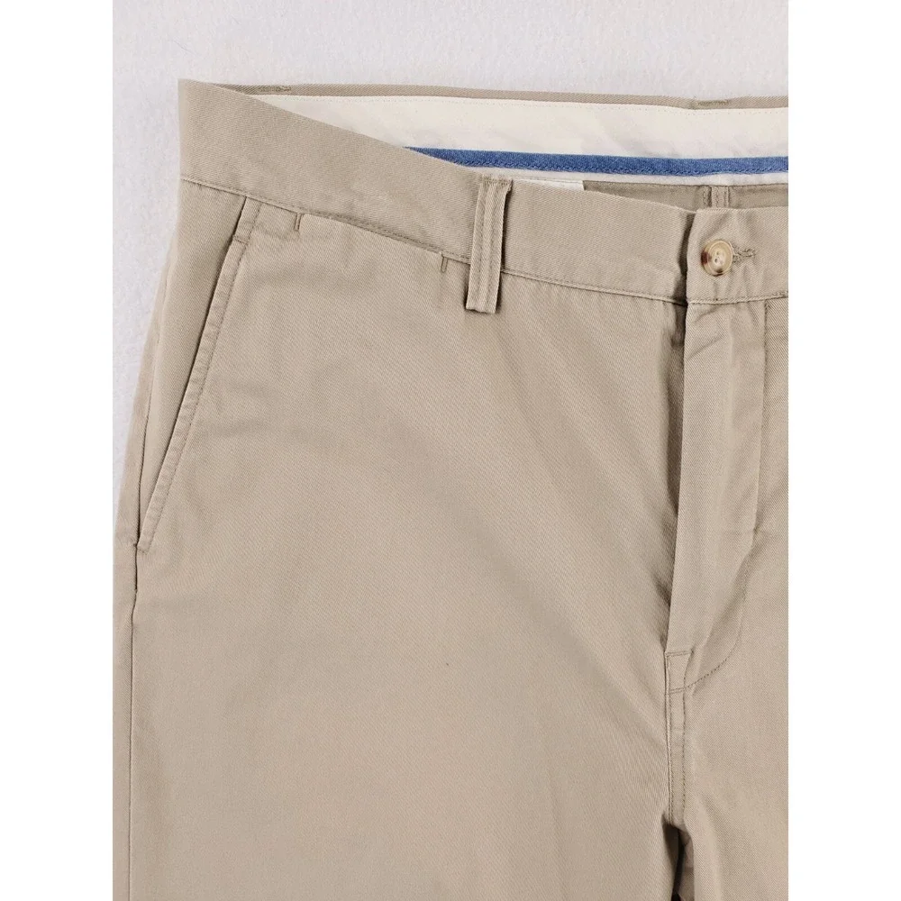 Polo Ralph Lauren Pants Mens 35x32*‎ Khaki Classic Fit Chino Flat Front Preppy